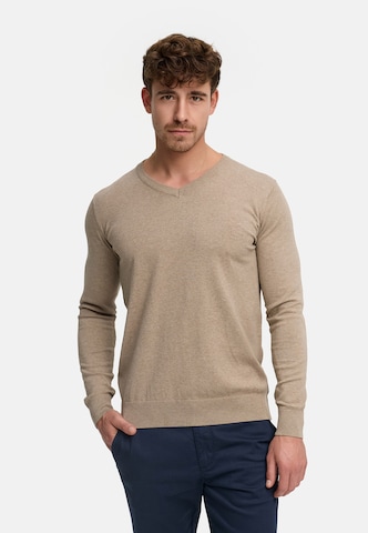 INDICODE JEANS Trui 'Tikks' in Beige: voorkant