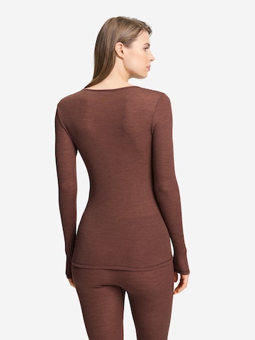 Hanro Shirt ' Woolen Lace ' in Bruin