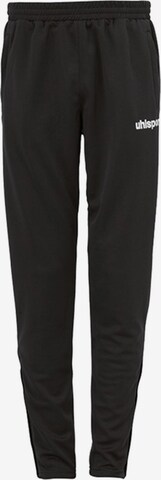 UHLSPORT Tapered Workout Pants in Black: front