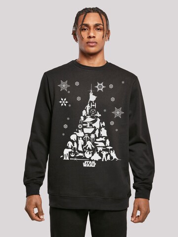 Sweat-shirt 'Star Wars Christmas Weihnachtsbaum' F4NT4STIC en noir : devant