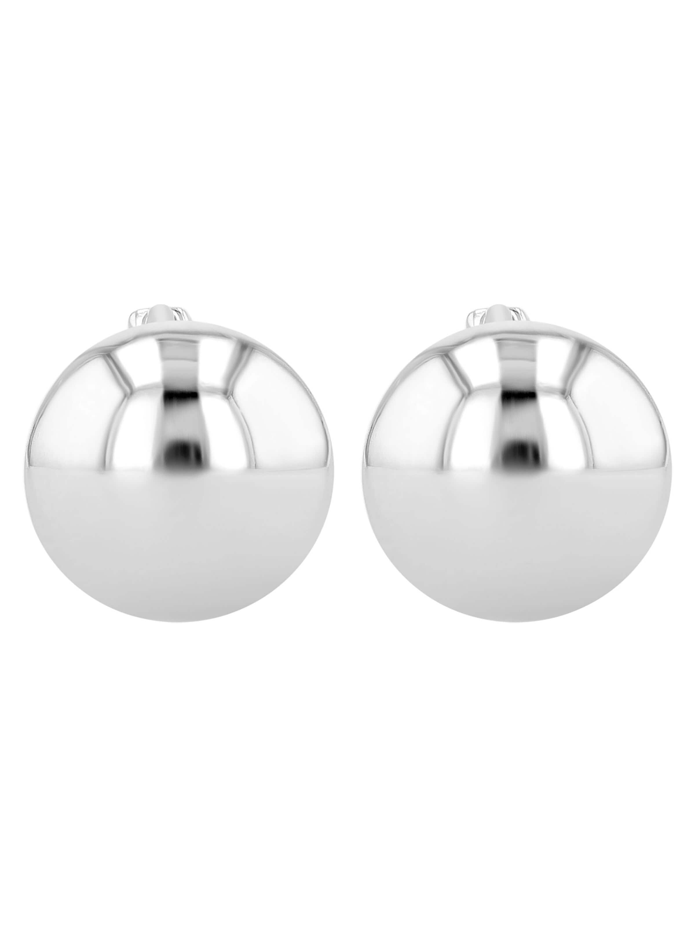 Akzent Earrings '"Buton" aus 925 Sterlingsilber, rhodiniert, langlebig' in Silver: front