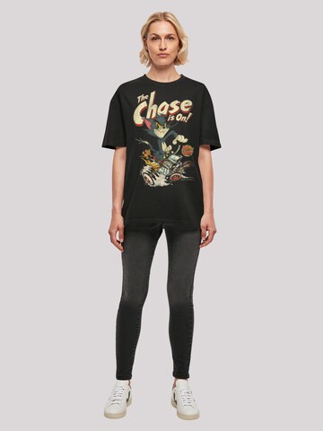 F4NT4STIC Oversized shirt 'Tom und Jerry The Chase Is On' in Zwart