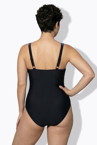 Ulla Popken Bustier Badeanzug in Schwarz
