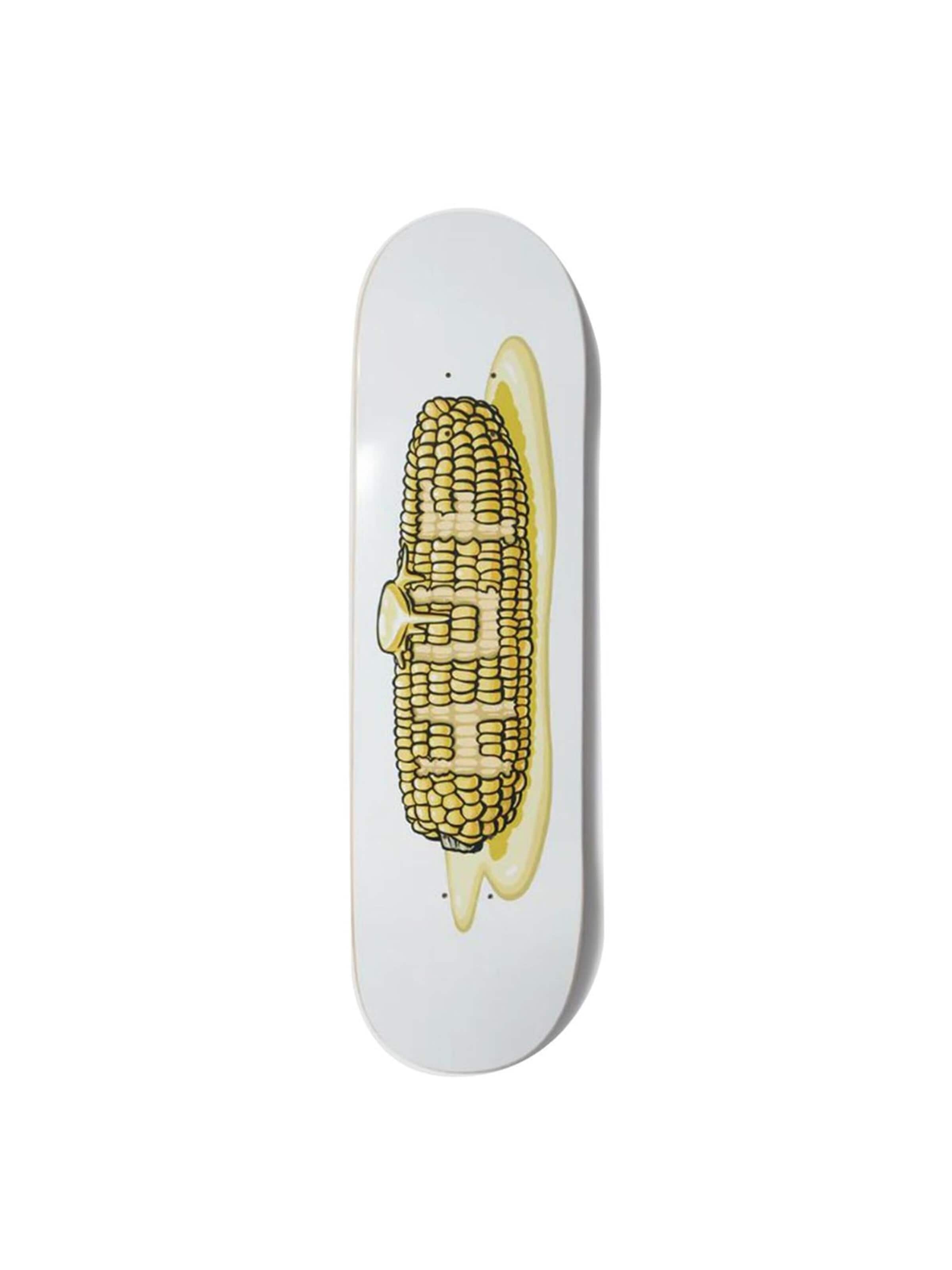 HUF Skateboard 'On The Cob Deck Natural' i hvid: forside