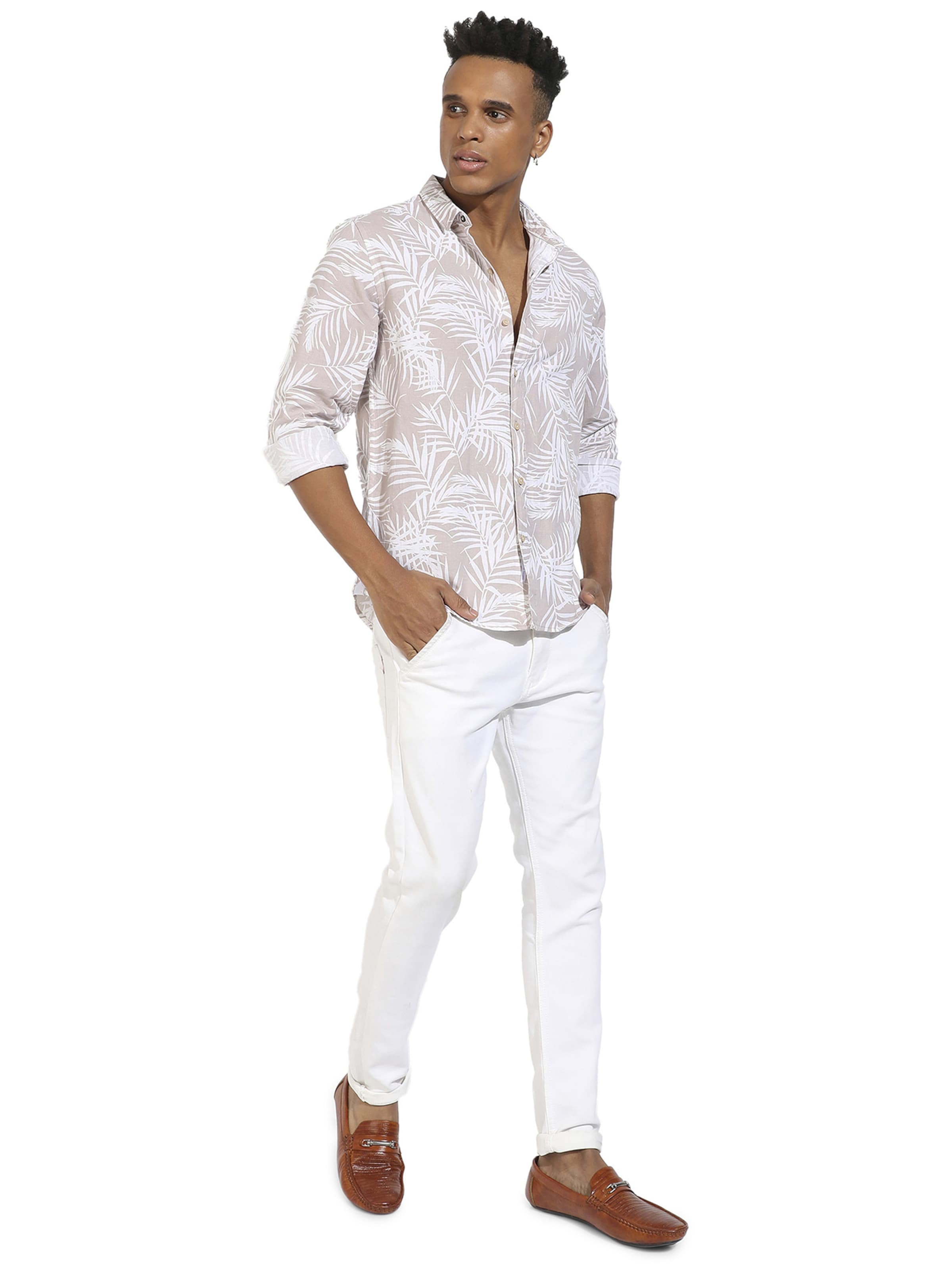 Regular fit Camicia 'Roman' di Campus Sutra in beige