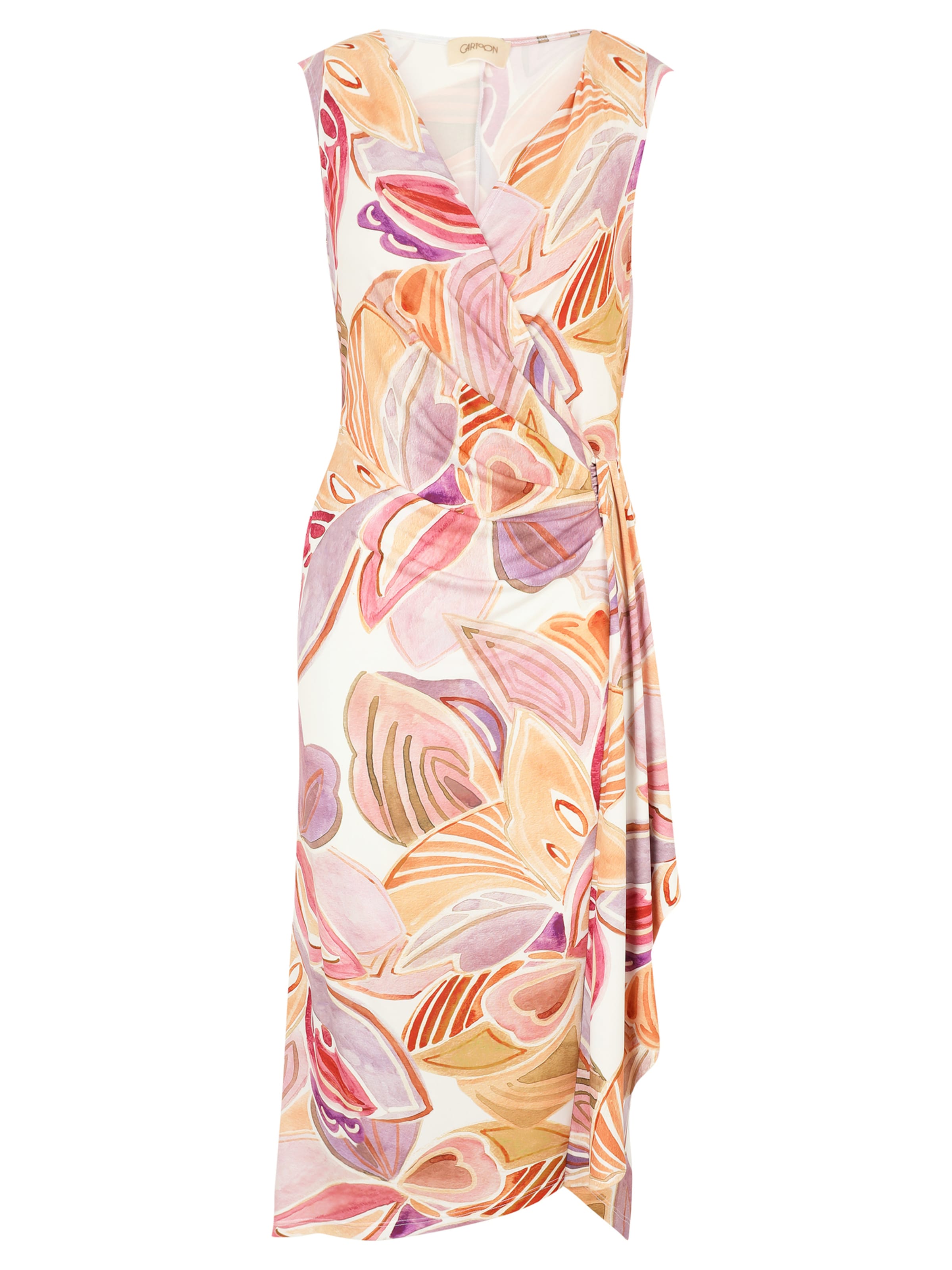 Cartoon Summer Dress in White: front