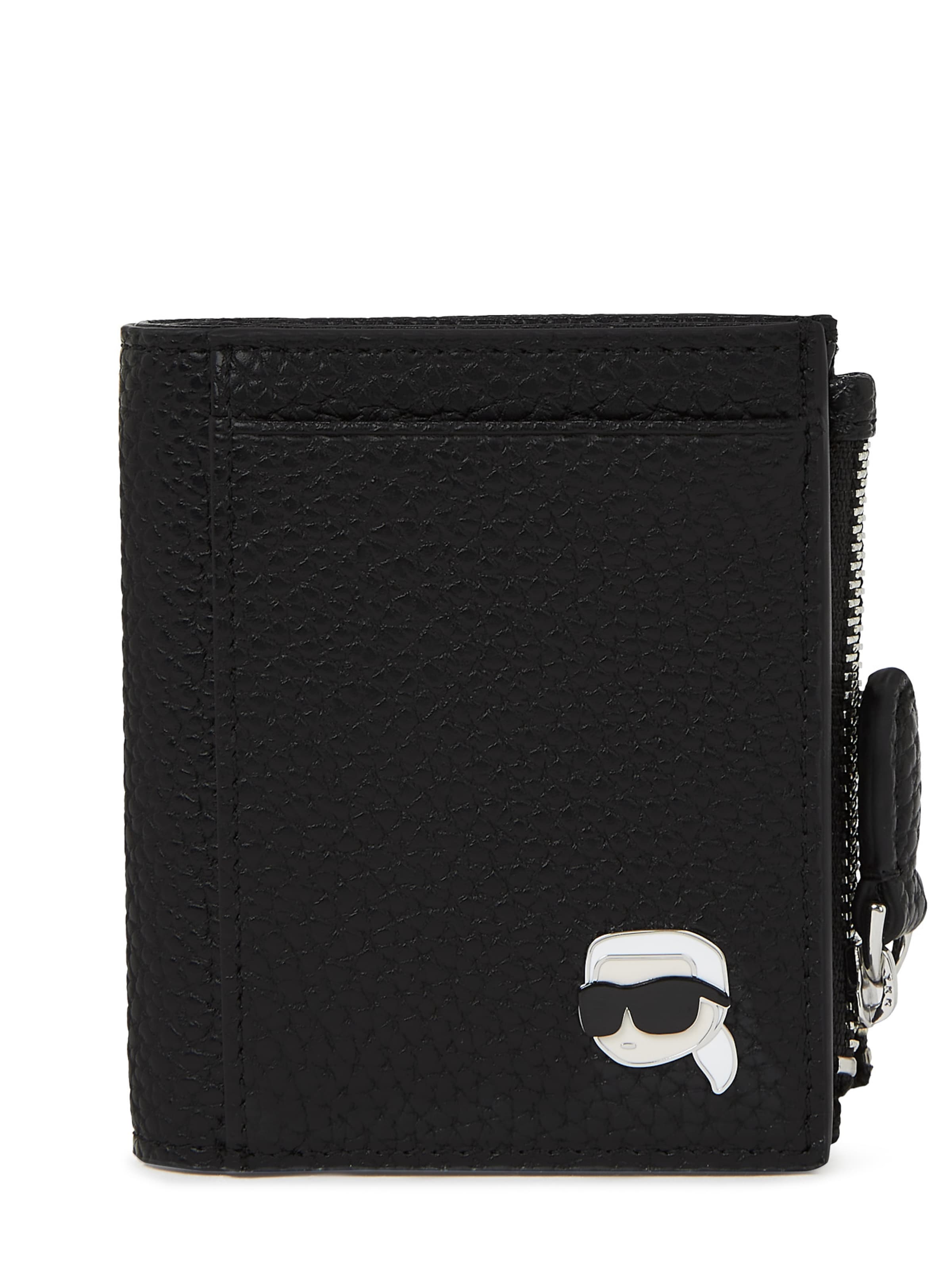 Karl Lagerfeld Портмоне 'Ikon Pebble' в черно: отпред