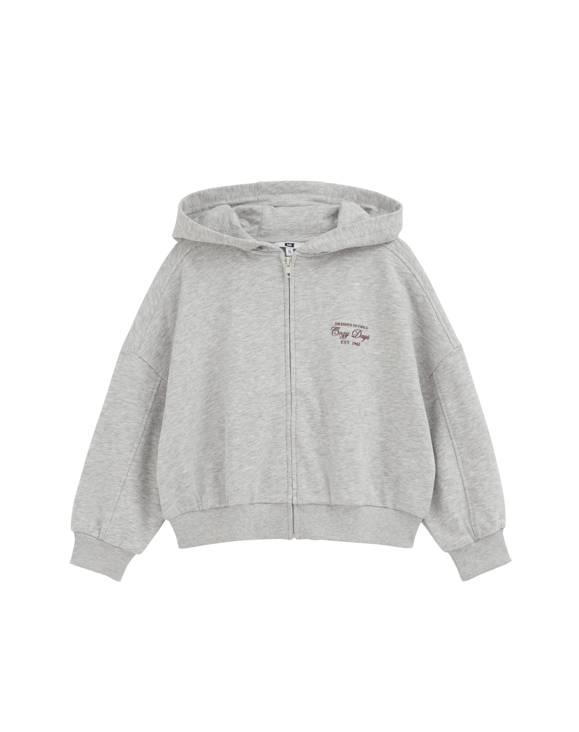 WE Fashion Sweatvest in Grijs: voorkant
