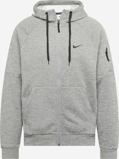 NIKE Sports sweat jacket in mottled grey / Black, Item view