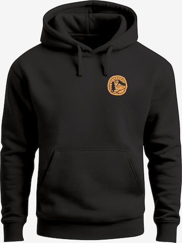 Neverless Sweatshirt 'Landschaft Badge' in Schwarz: Vorderseite