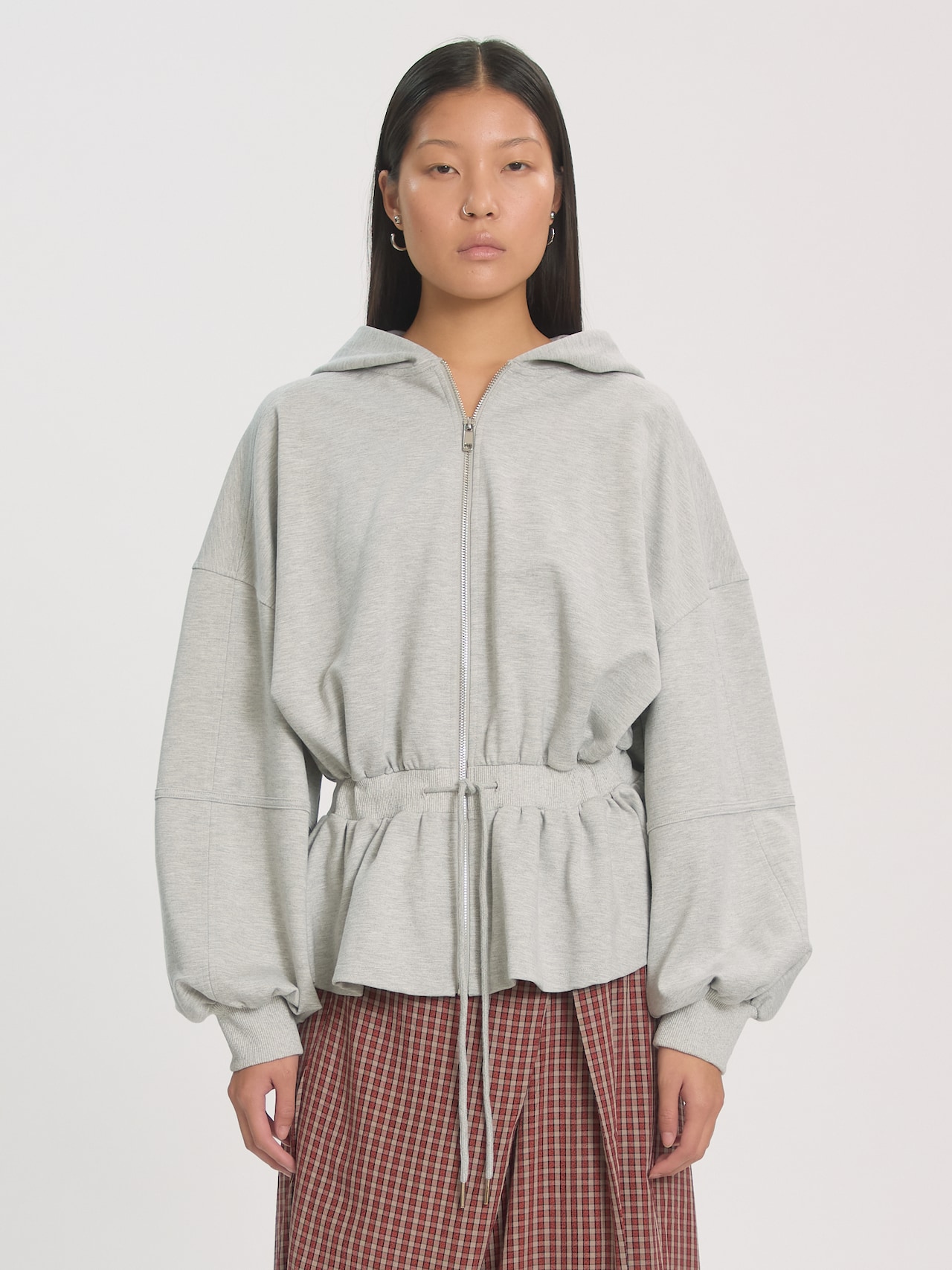 EDITED Neuheiten Sweatjacke 'Ulima Peplum' grau
