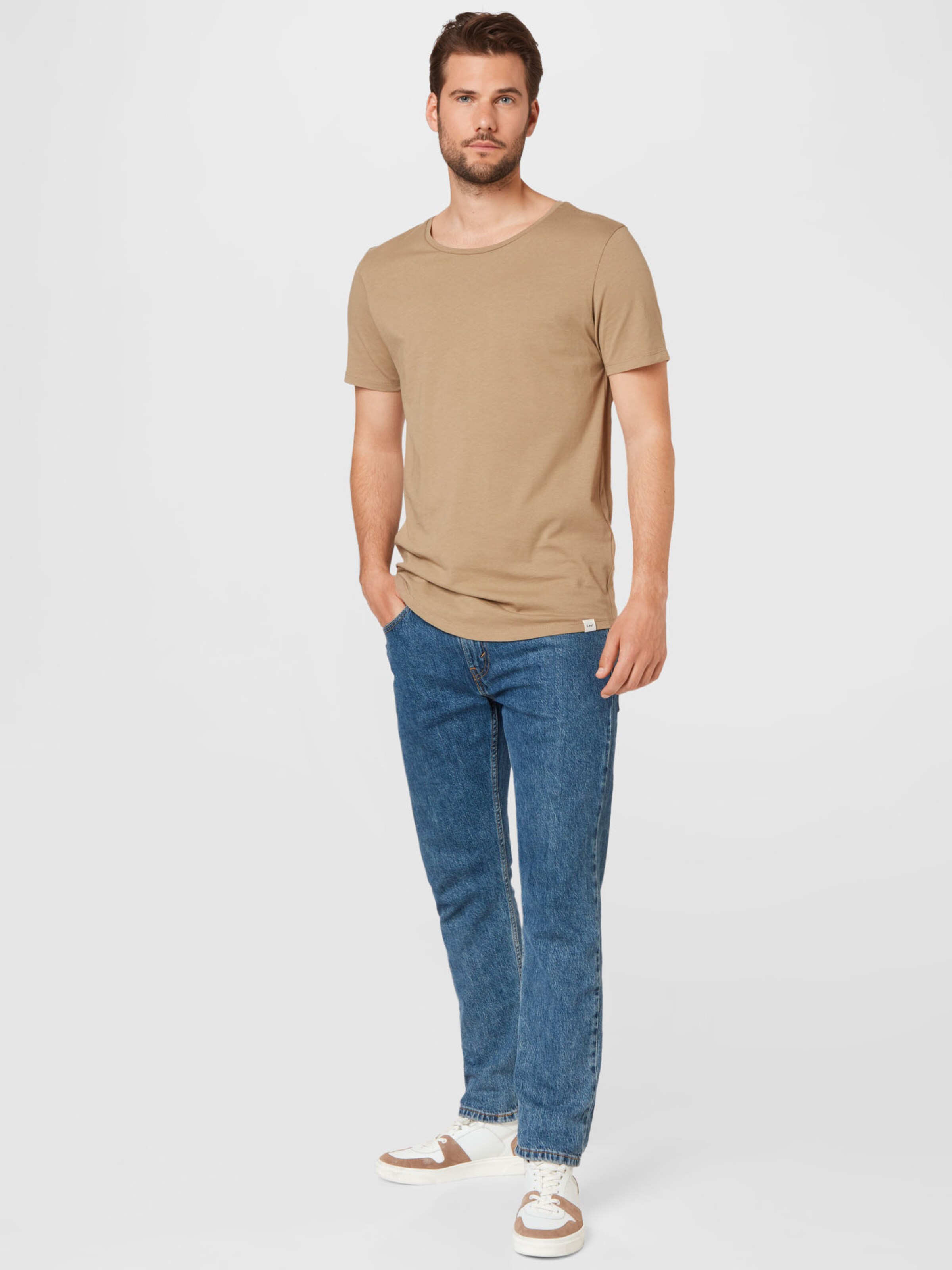 Männer Shirts Lee T-Shirt in Dunkelbeige - PP91524 Männer Shirts Lee T-Shirt in Dunkelbeige - PP91524