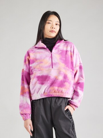 NIKE Функциональная флисовая куртка 'One' в Ярко-розовый: спереди