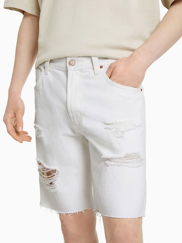 Slimfit Jeans de la Bershka pe alb