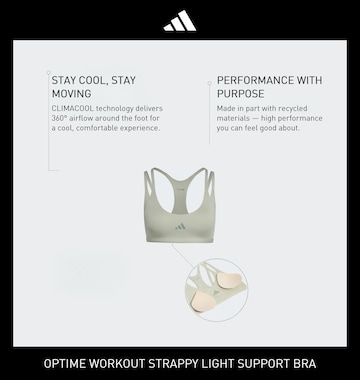 ADIDAS PERFORMANCE - Soutien Bustier Soutien de desporto 'Optime Workout' em verde