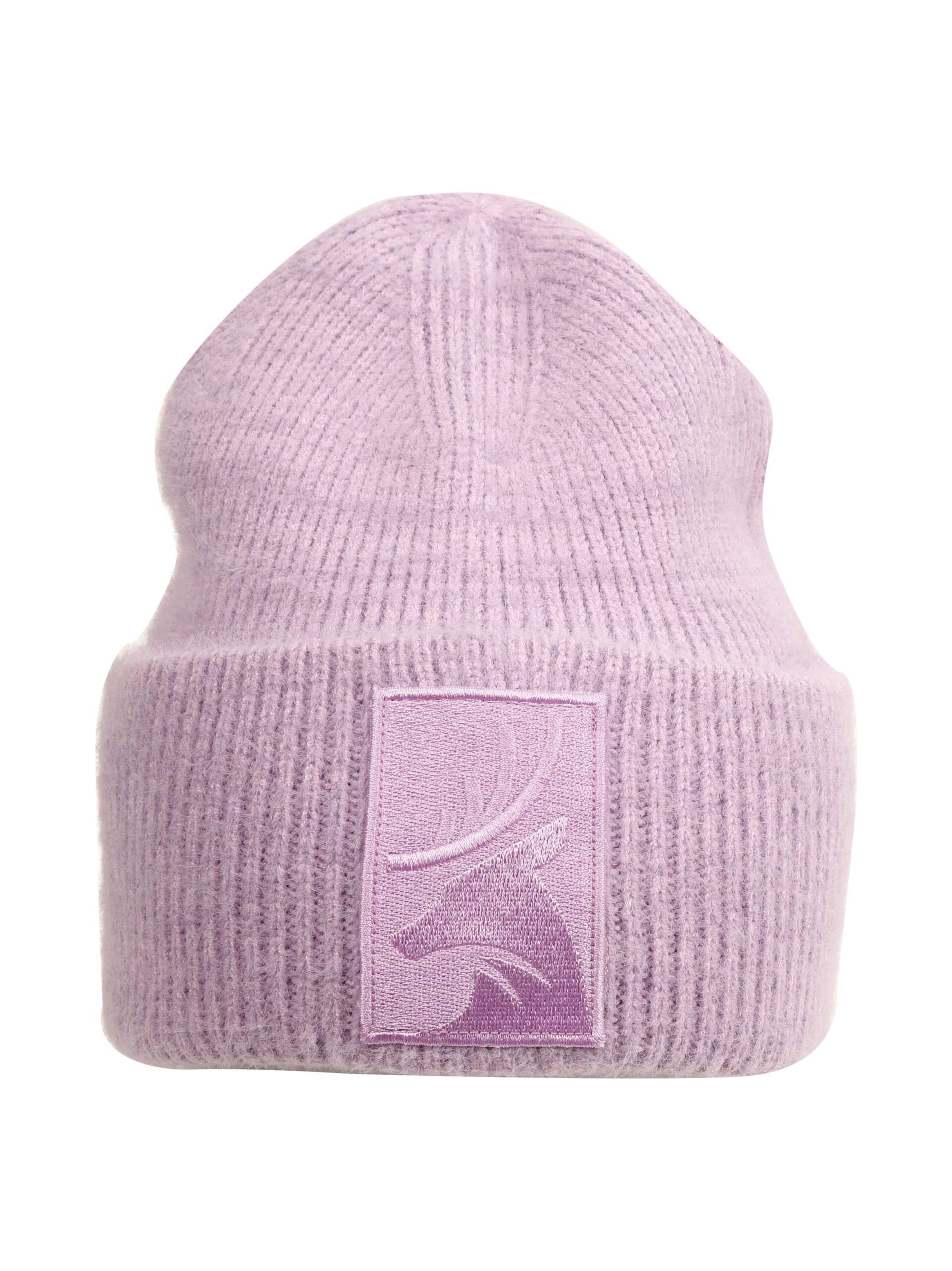 SAMAYA Strickmütze 'Kent', kuschelig weich in Lila: Vorderseite