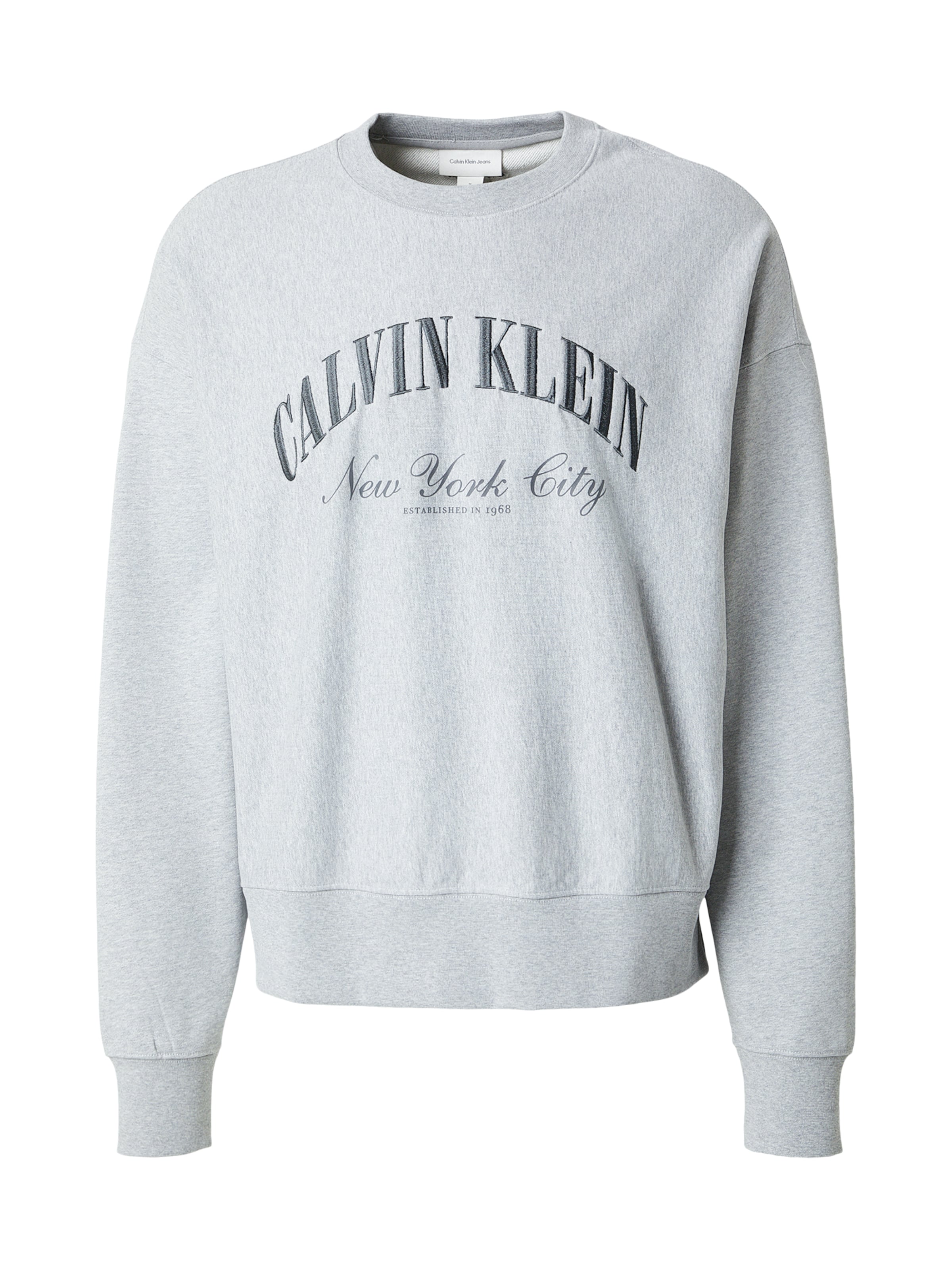 Calvin Klein Jeans Суичър в сиво: отпред