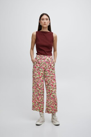 ICHI Wide leg Broek 'Marrakech' in Gemengde kleuren