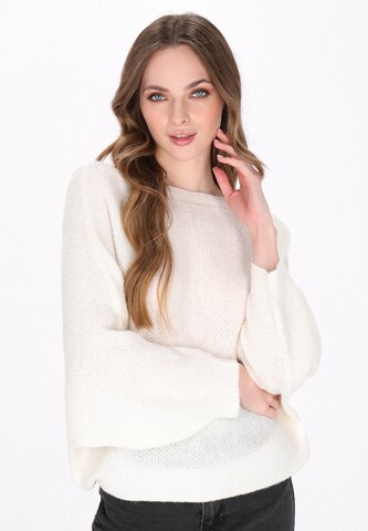 Pull-over 'Comfy' DreiMaster Vintage en blanc : devant