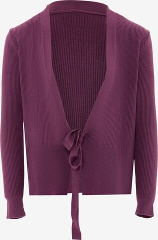 YASANNA Knit Cardigan in Purple: front