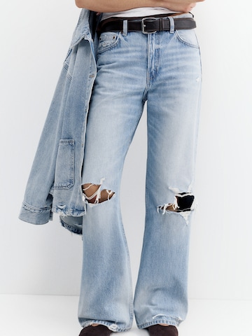 évasé Jean Pull&Bear en bleu : devant