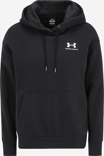 UNDER ARMOUR Sportief sweatshirt 'Essential' in de kleur Zwart / Wit, Productweergave