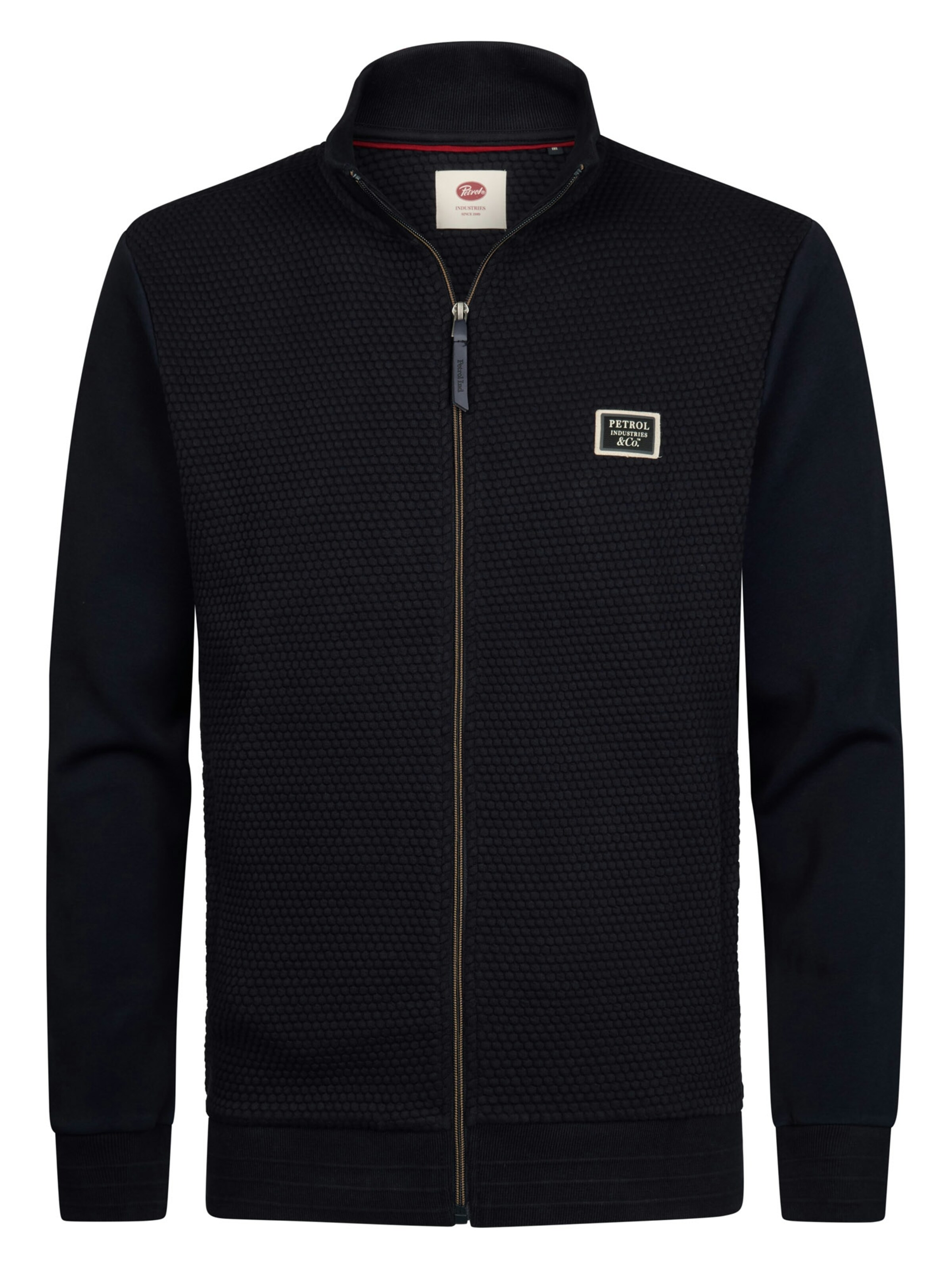 Petrol Industries - Sudadera con cremallera en azul: frente