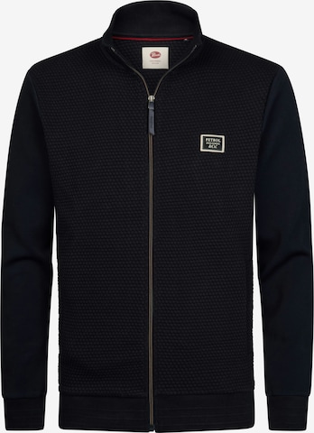 Petrol Industries - Sudadera con cremallera en azul: frente