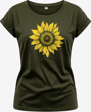 MAKAYA Shirt 'Sonnenblume' in Green: front