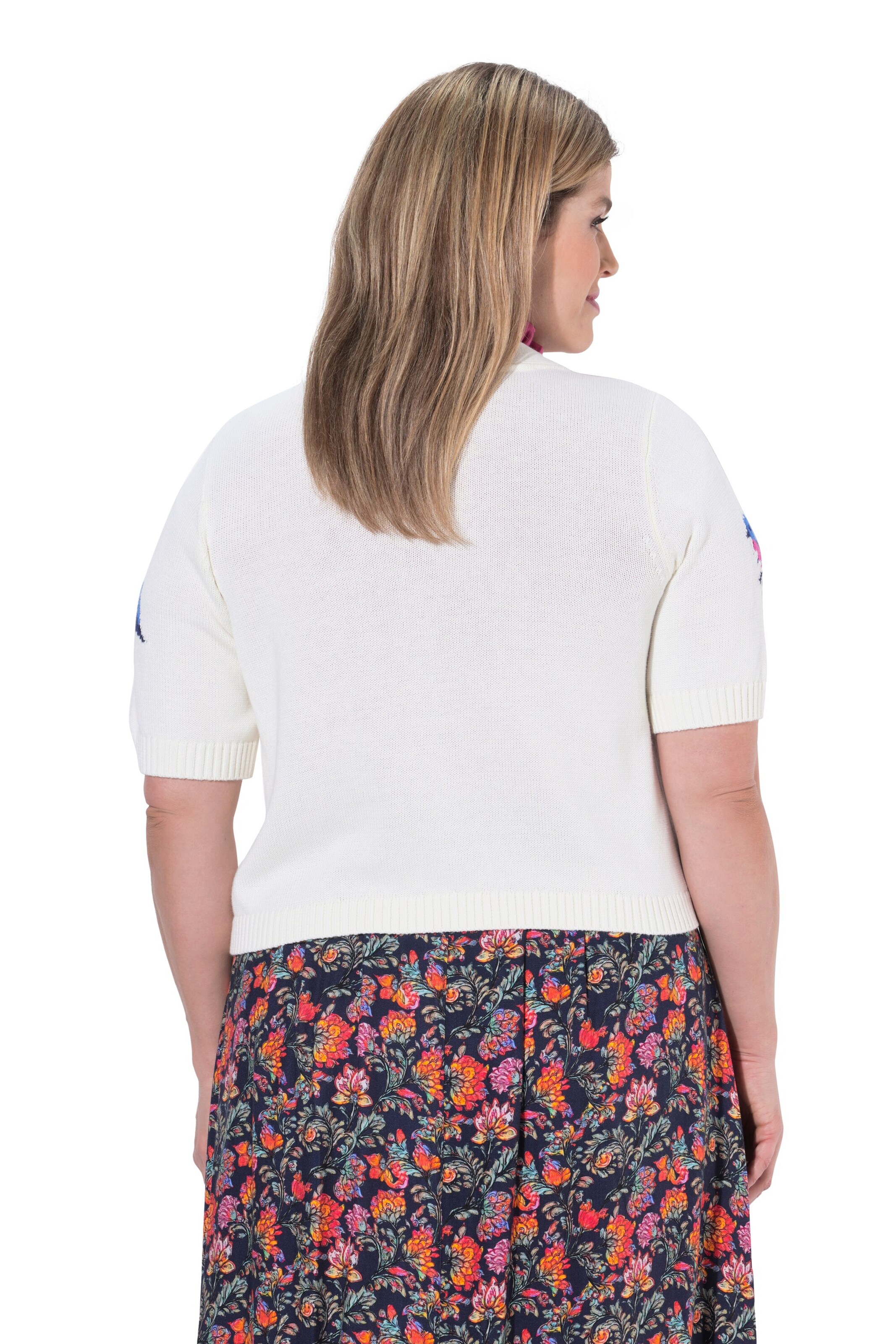 Ulla Popken Strickjacke in Weiß