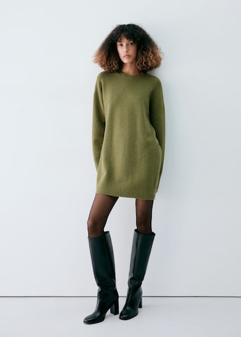 MANGO Knit dress 'TALDORA' in Green