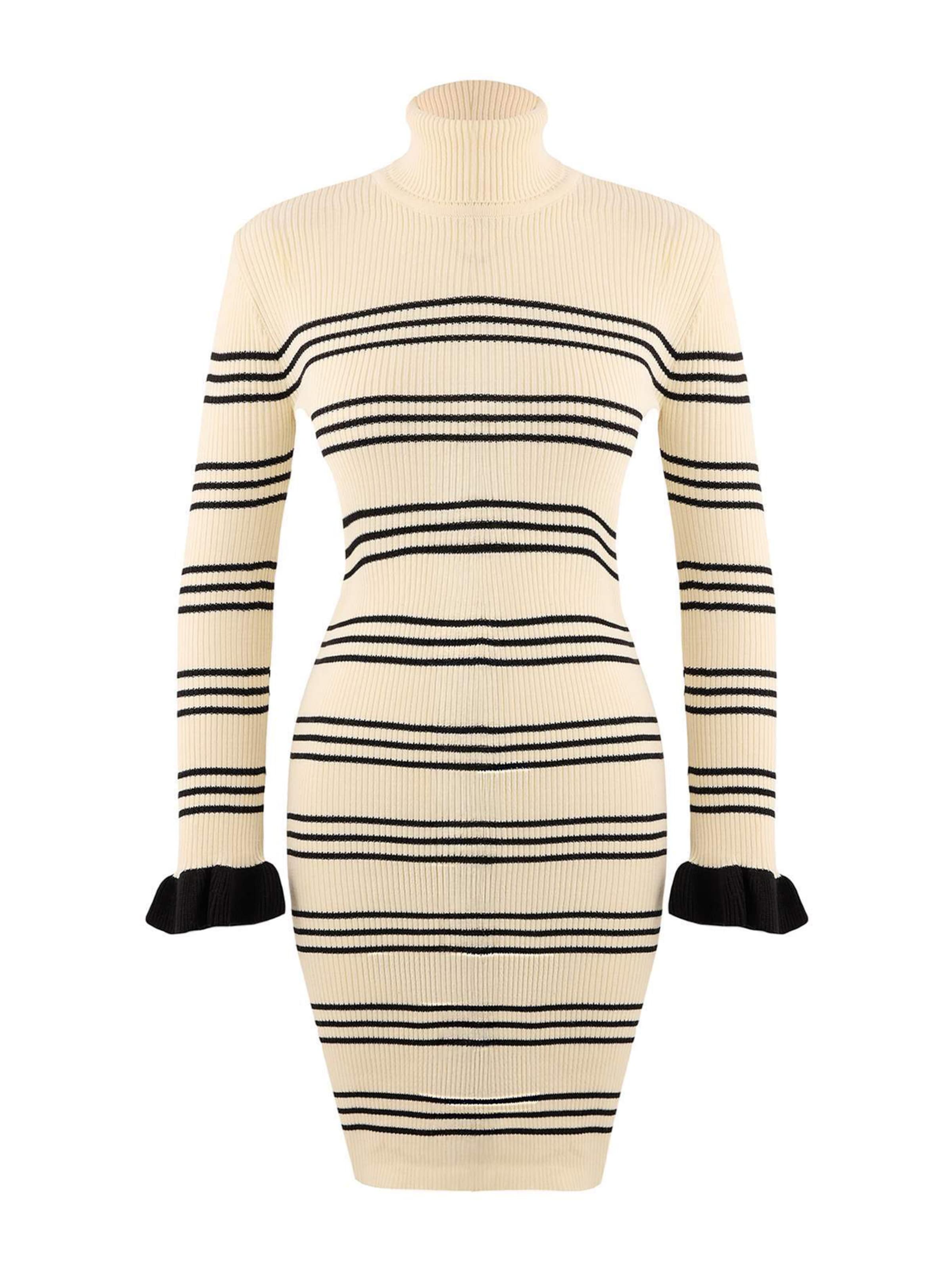 Trendyol Pletena obleka | greige / črna barva, Prikaz izdelka