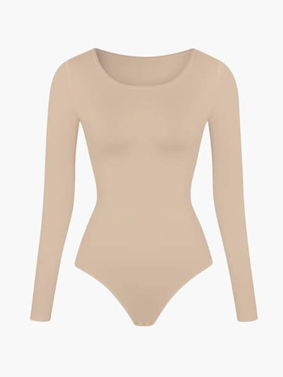 cfab (formerly creamy fabrics) Body moldeador 'Longsleeve Bodysuit Sculpting Shapewear' en S en beige, Vista del producto