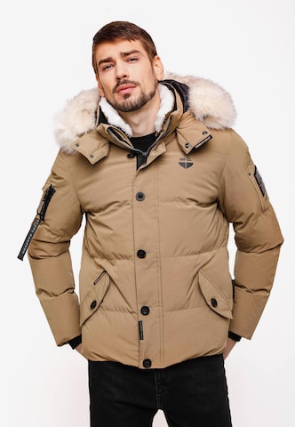 STONE HARBOUR Winter Jacket 'Halvaar' in Brown: front