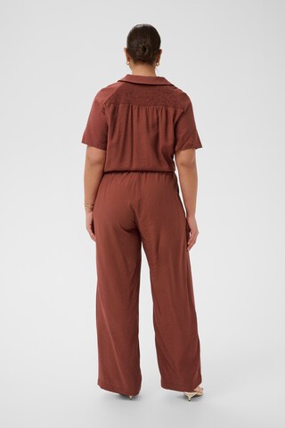 KAFFE CURVE Wide Leg Hose in Braun