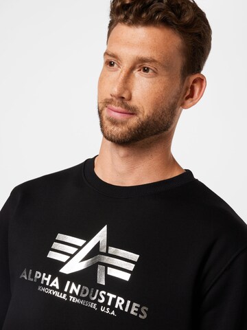 Regular fit Bluză de molton de la ALPHA INDUSTRIES pe negru