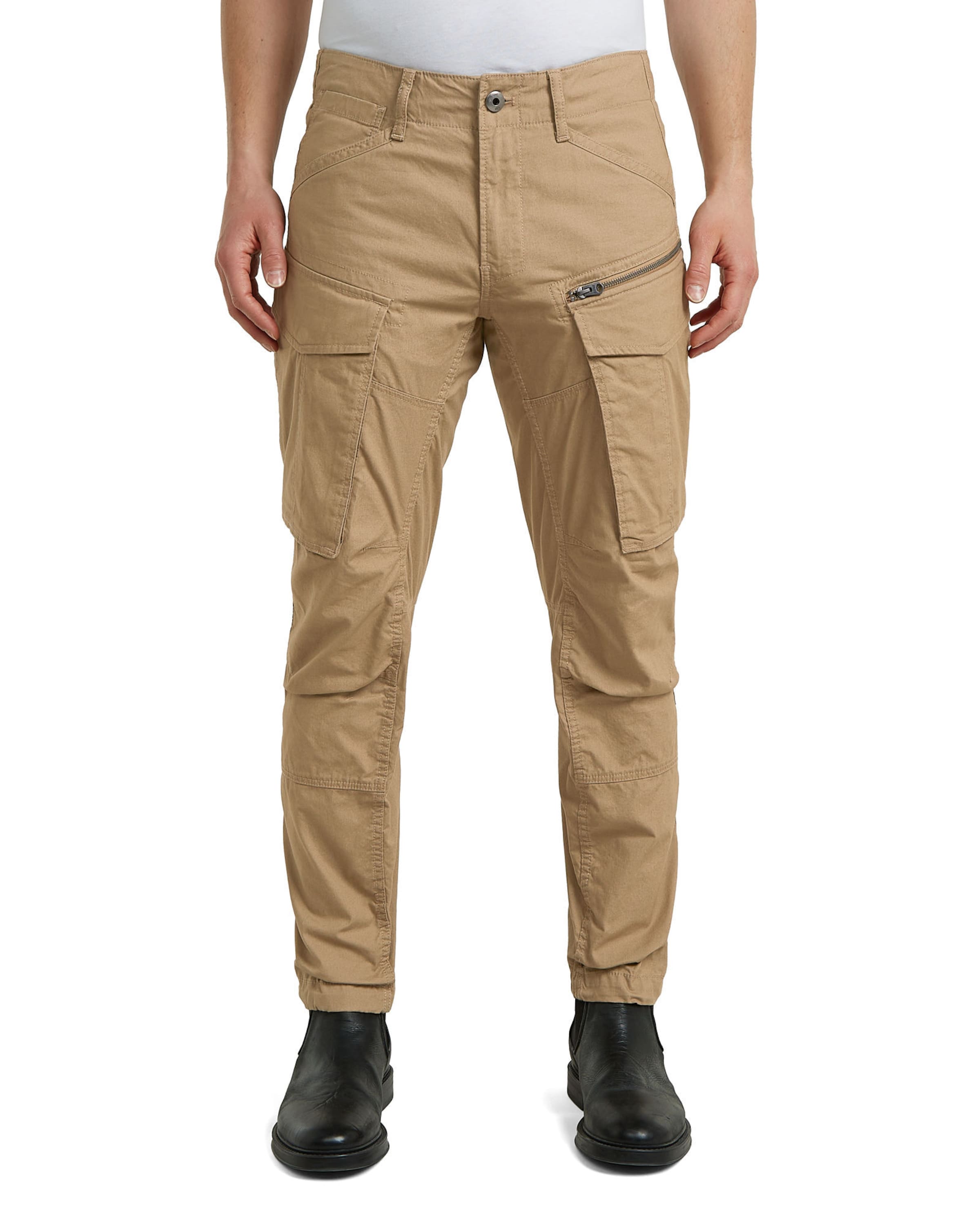 Regular Pantalon cargo 'Zip 3D Regular Tapered Pants' G-STAR en beige : devant