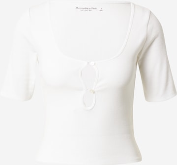 T-shirt Abercrombie & Fitch en blanc : devant