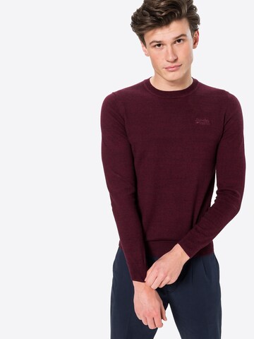 Superdry Regular Fit Pullover in Rot: predná strana