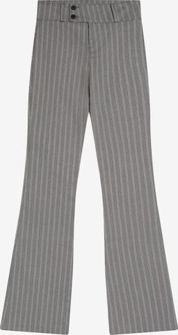 BershkaFlared/zvonoliki kroj Hlače - siva boja: prednji dio