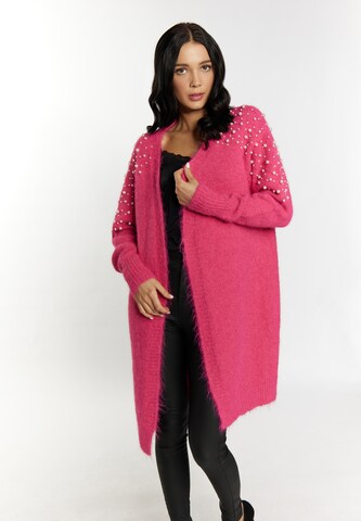 faina Gebreid vest in Roze: voorkant