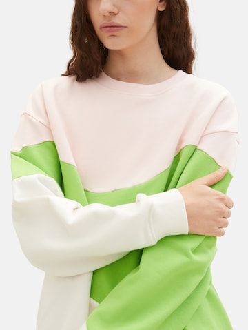 TOM TAILOR DENIMSweater majica - zelena boja