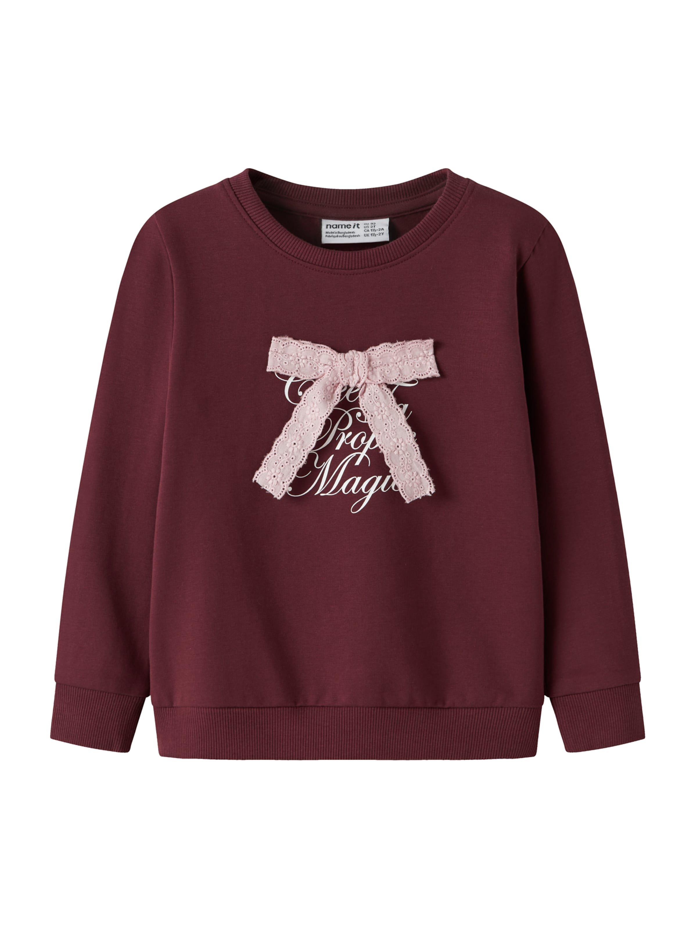 NAME IT Mikina 'NMFSETINA' – červená: přední strana