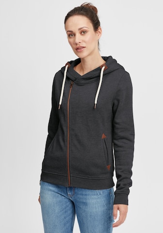 Oxmo Zip-Up Hoodie in Grey: front