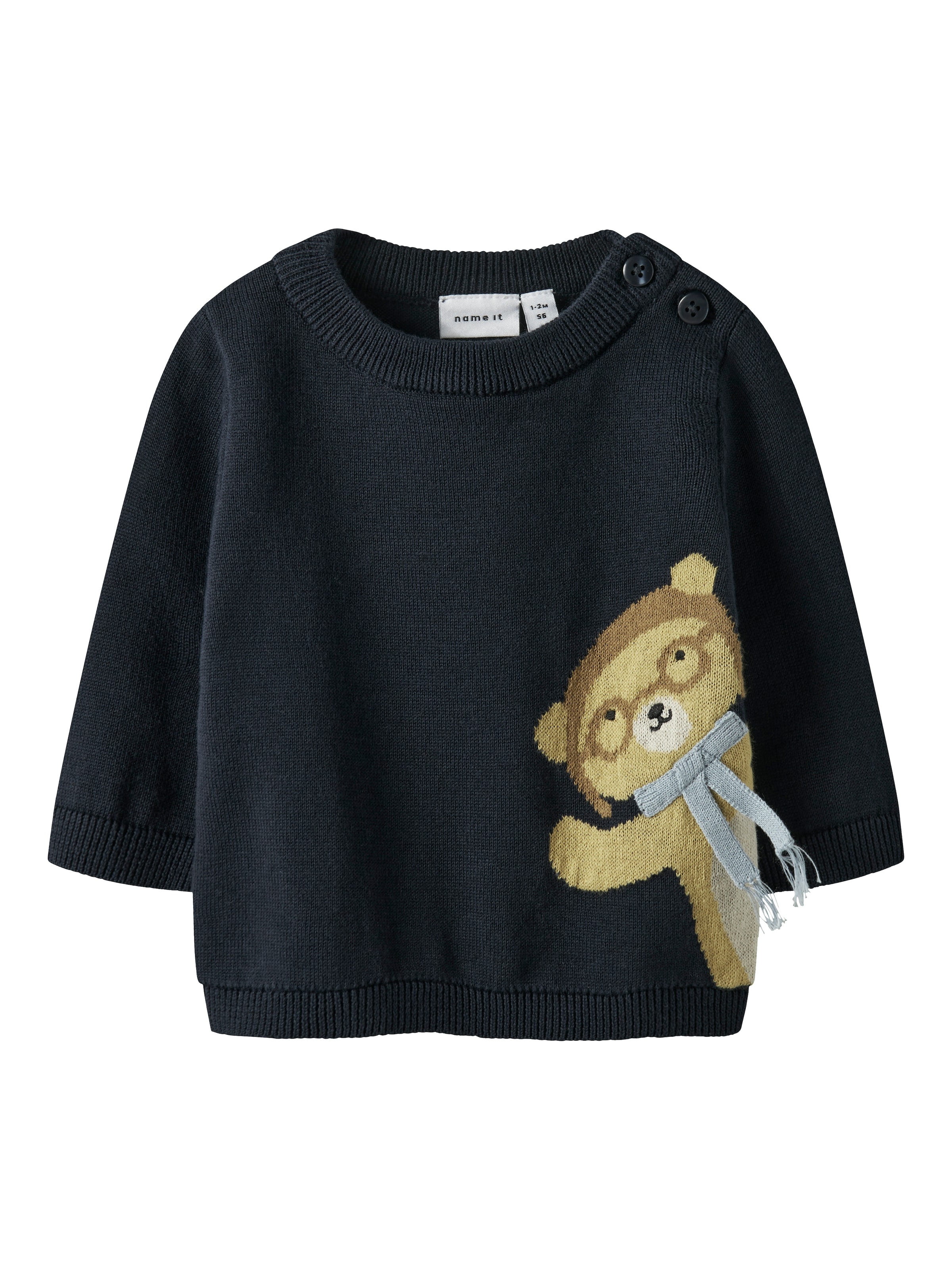 NAME IT Pulóver 'NBMKANO' - kék: elől