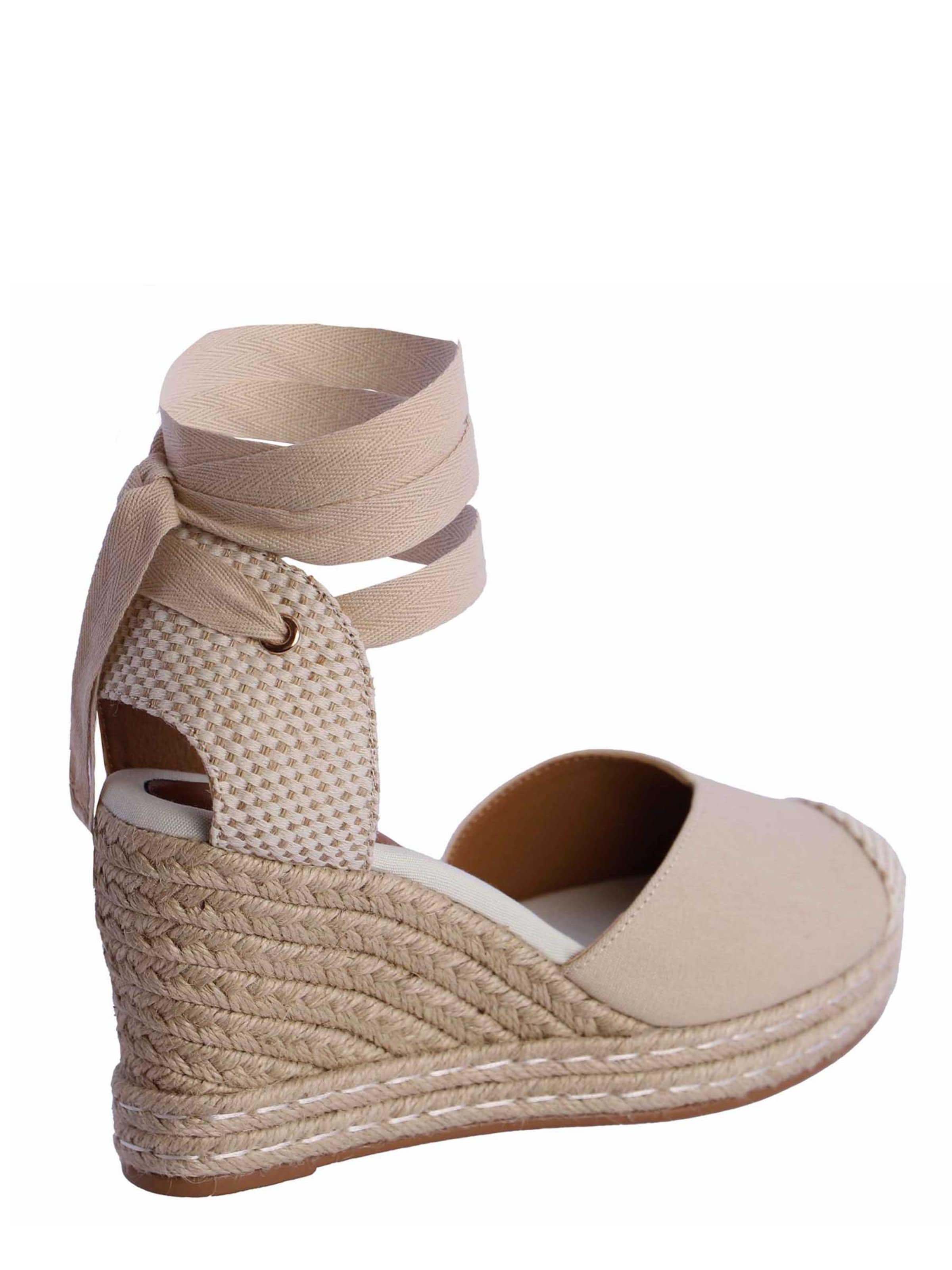 Don Algodon - Zapatos destalonado 'Alpargata para mujer DON ALGODON Sari de piel sintética con lazada' en beige