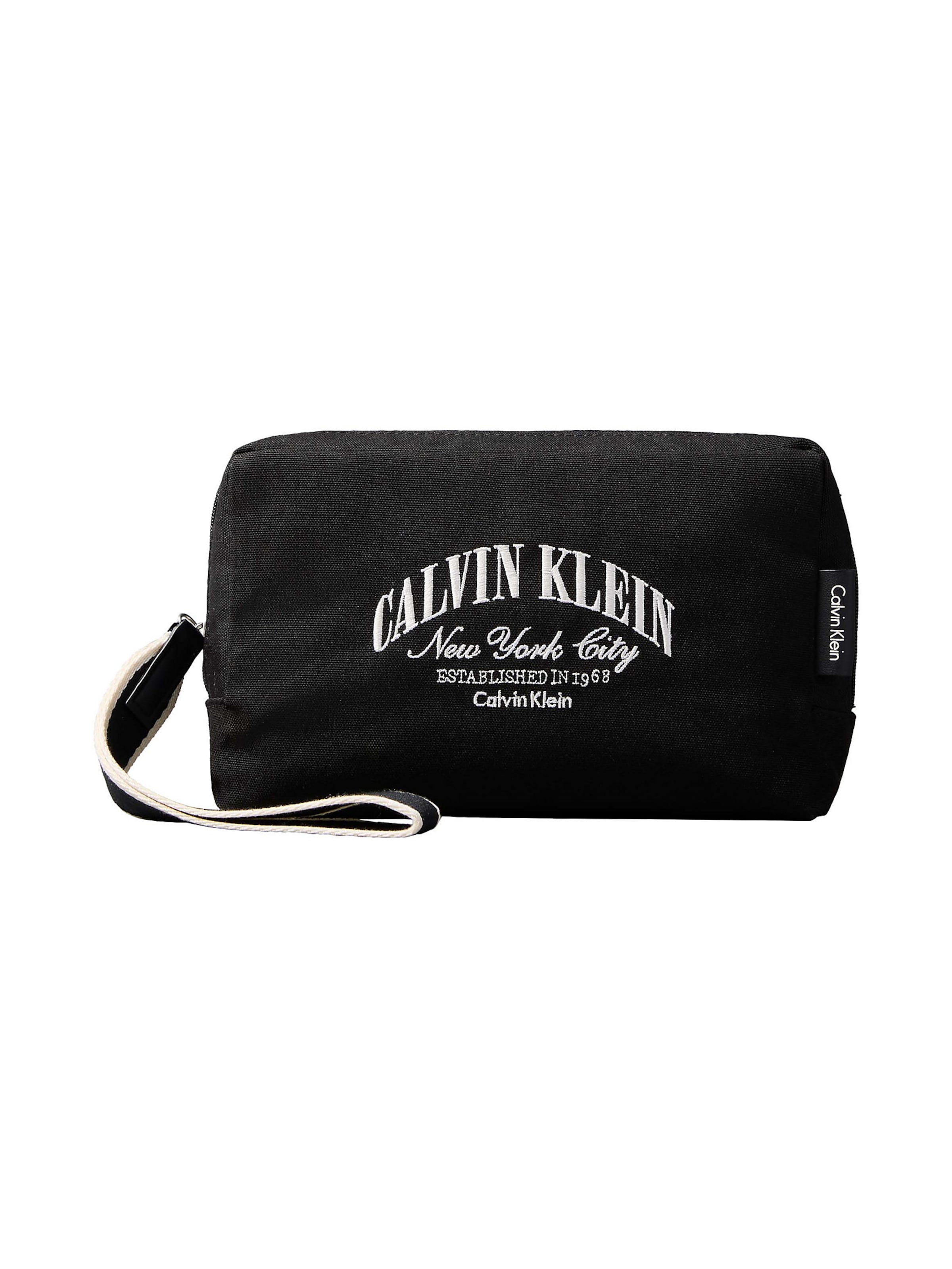 Trousses de toilette Calvin Klein en noir : devant