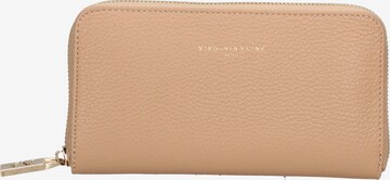 Portamonete 'Portafoglio donna pelle dollaro con zip 20x10 cm' di Virginia Rhinè in beige: frontale