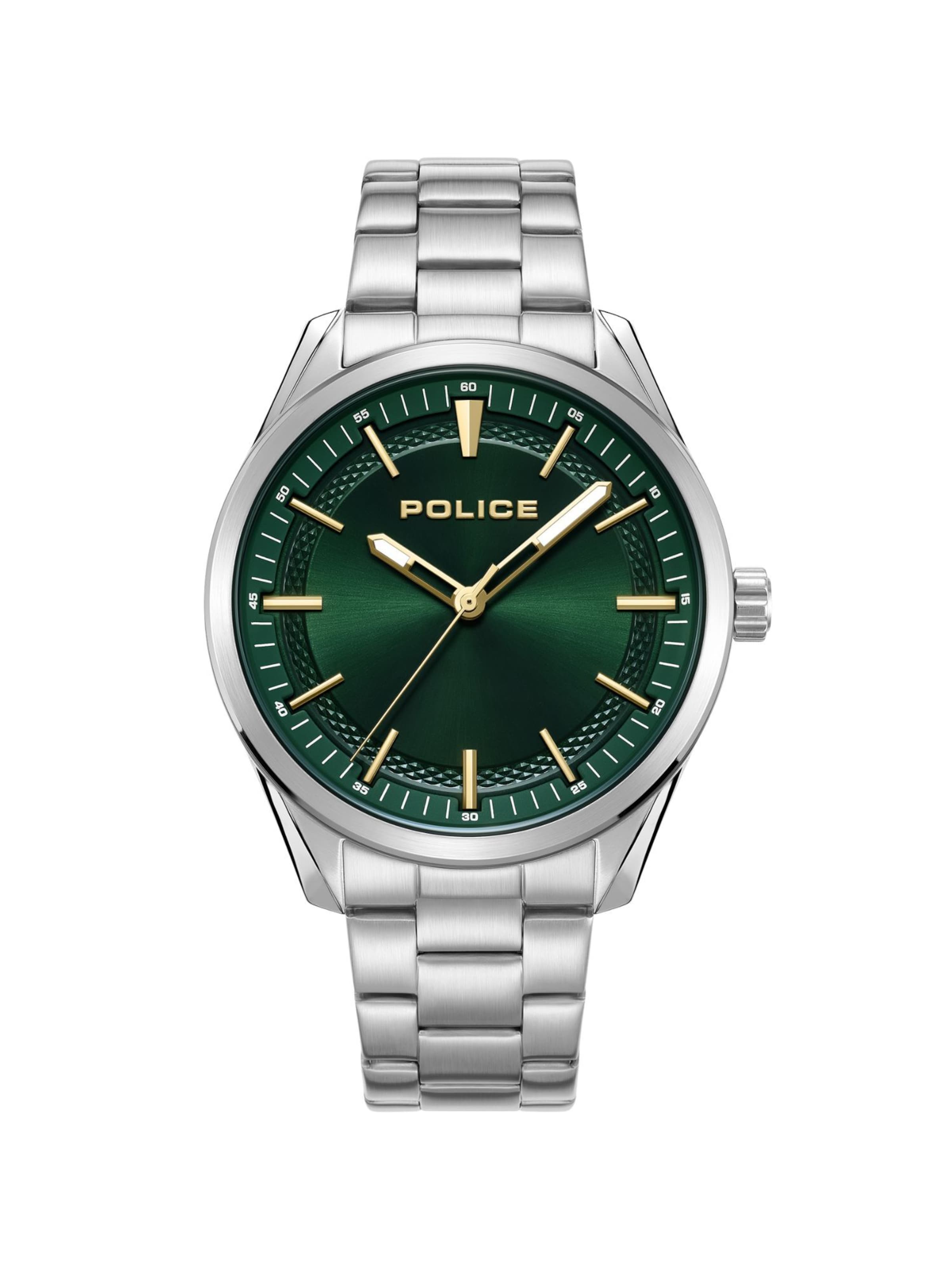 POLICE Analoguhr ' Grille ' in Silber: Vorderseite