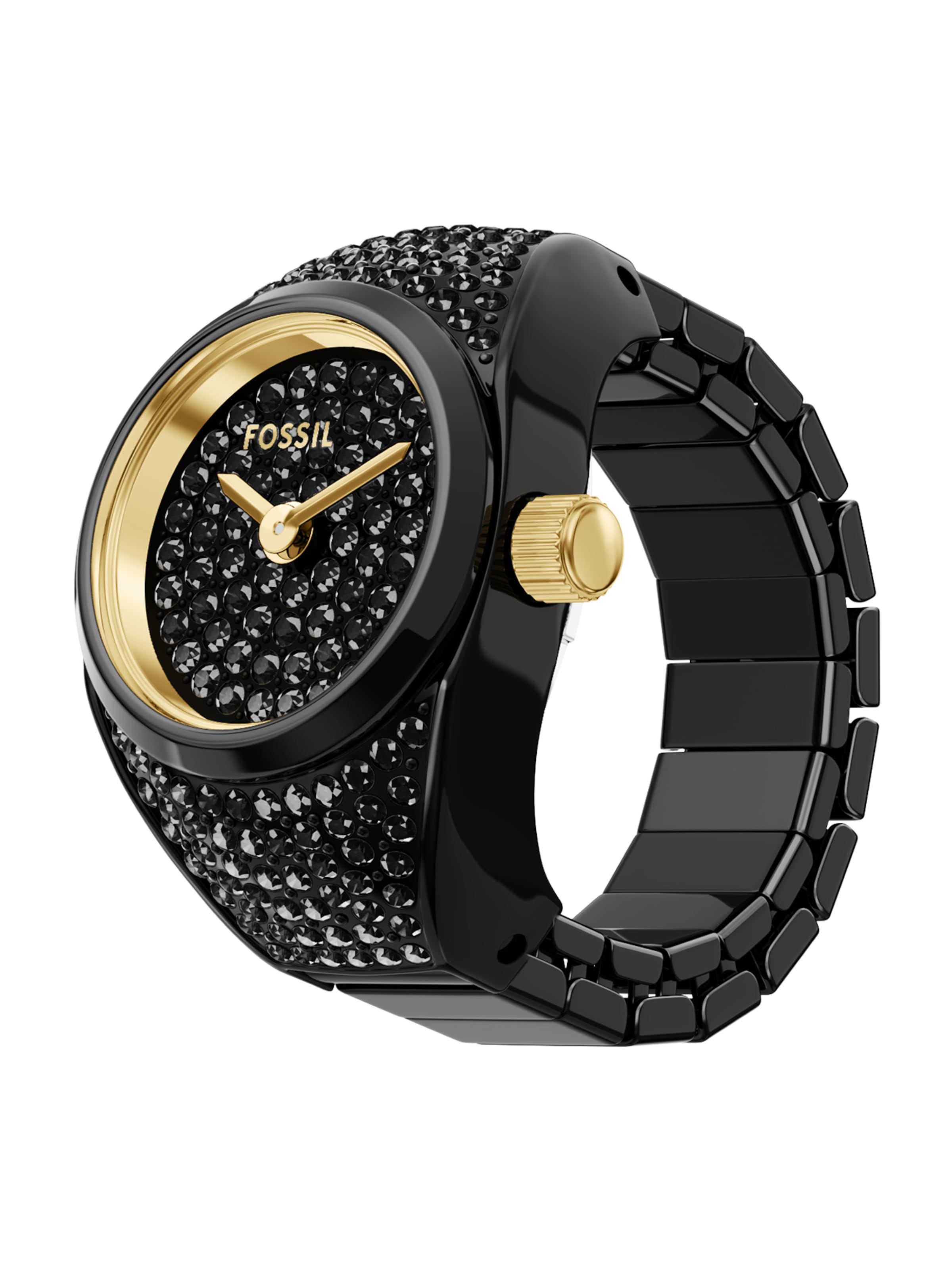 FOSSIL Prstan | črna barva: sprednja stran